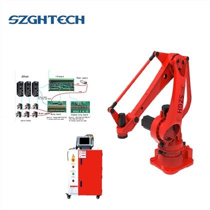 SAFE AND RELIABLE:
SZGH robot arm is equipped with photoelectric safety protection measures.When foreign objects enter the work area, it can automatically alarm and suspend work to avoid accidental injuries.